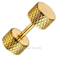 Titanium Gold Plated Free Sample Screw Cut On Disk Body Piercing Fake Ear Plugs